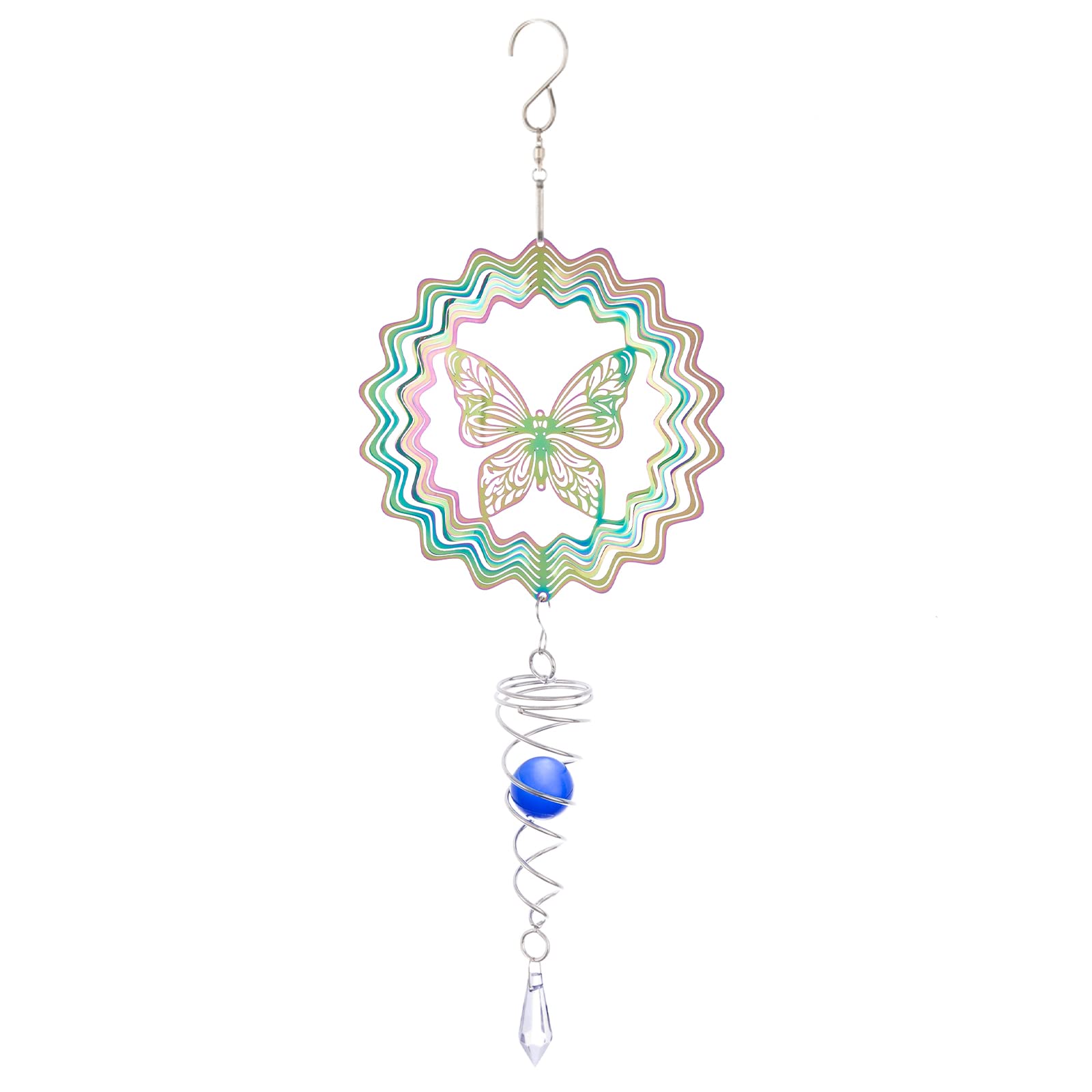 Wind Spinners for Outside Decor - 3D Effect Metal Garden Wind Spinners for Yard, Balcony, and Porch - Durable and Peaceful Hanging Decor for Indoor and Outdoor Use(Butterfly)