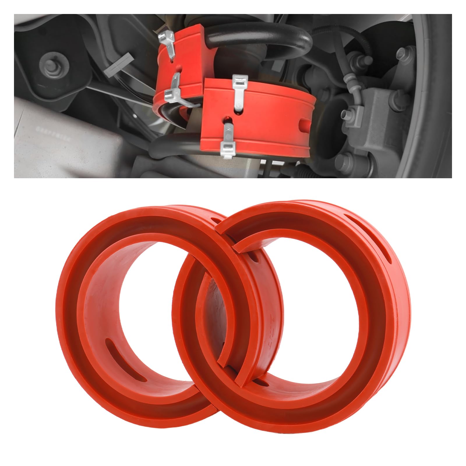 Photo 1 of SPGICRM Rubber Coil Spring Spacers (Red) - 2-Piece Set