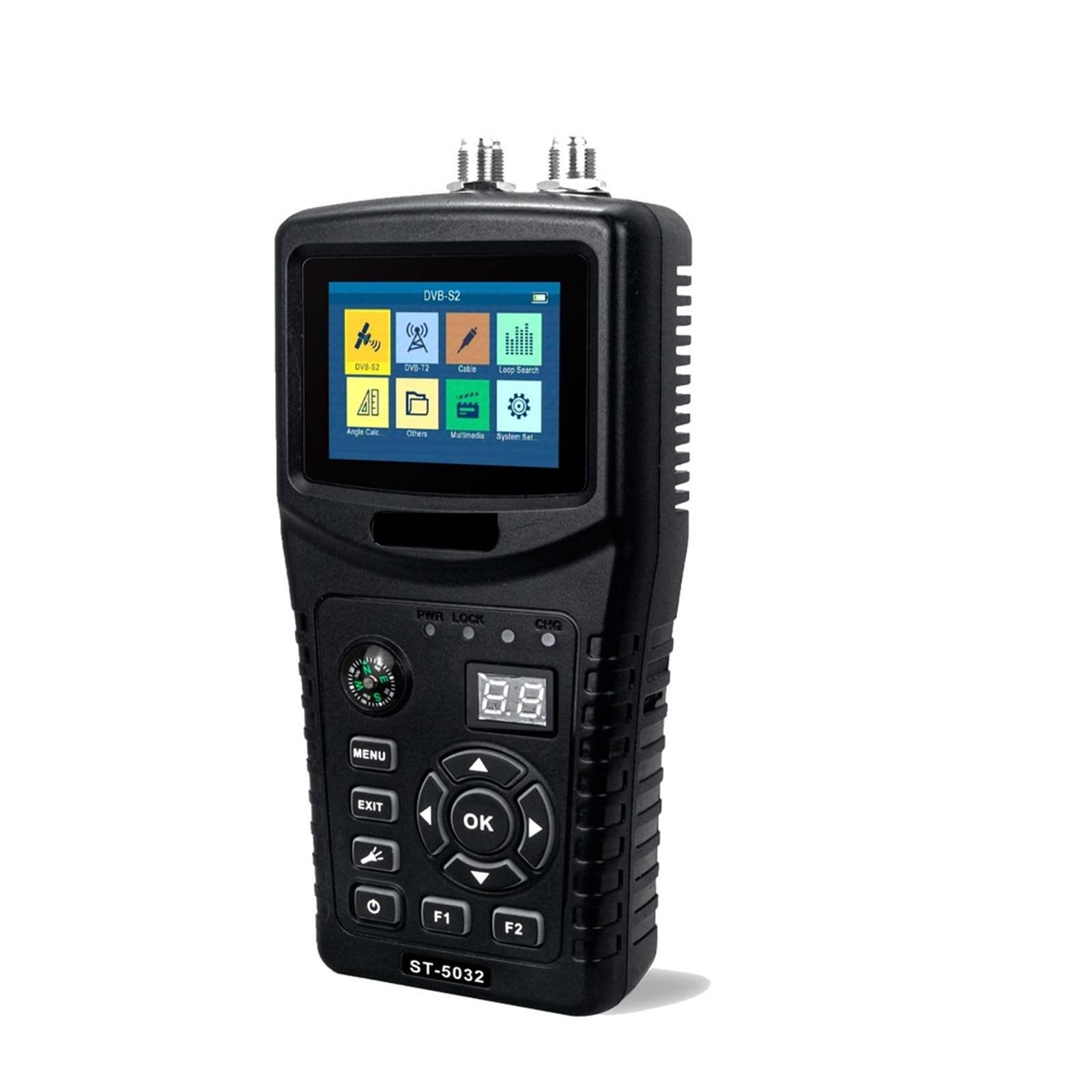 Puntatore Satellitare, Misuratore del segnale satellitare digitale da 950 a 2150 MHz con schermo LCD, misuratore di potenza DVB-S2/S DVB-T2/T DVB-C