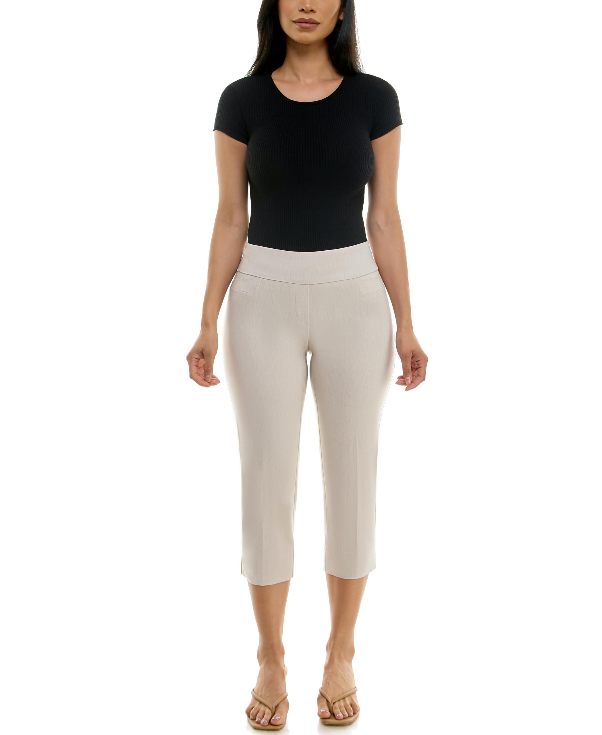 Zac Rachel Womens Pull-on Slim Leg Crop Pant