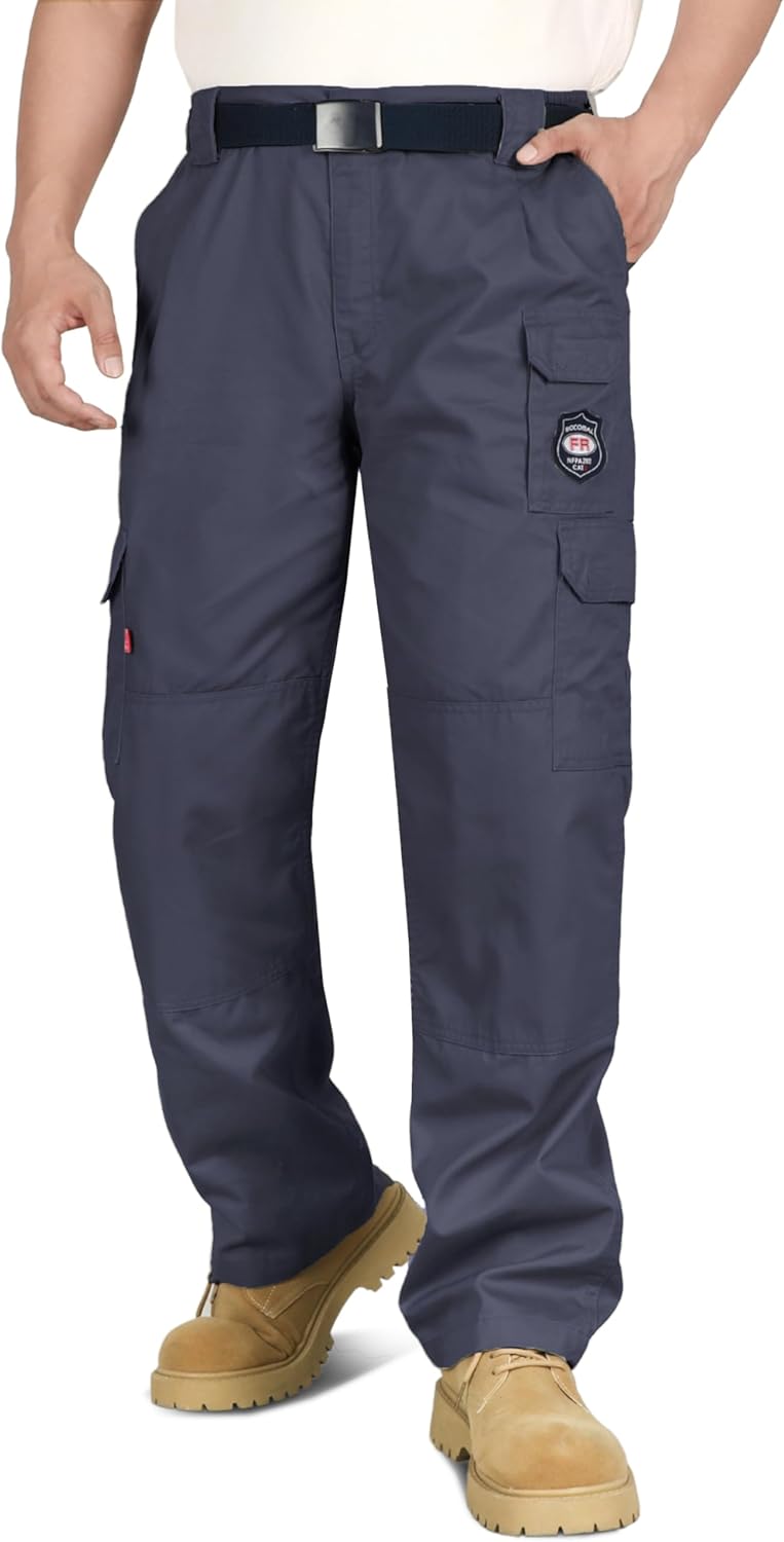 BOCOMAL Men's FR Cargo Pants Flame Resistant Pants Midweight 7.5oz (7 Pockets) Multi-Pockets FR Pants - Image 7