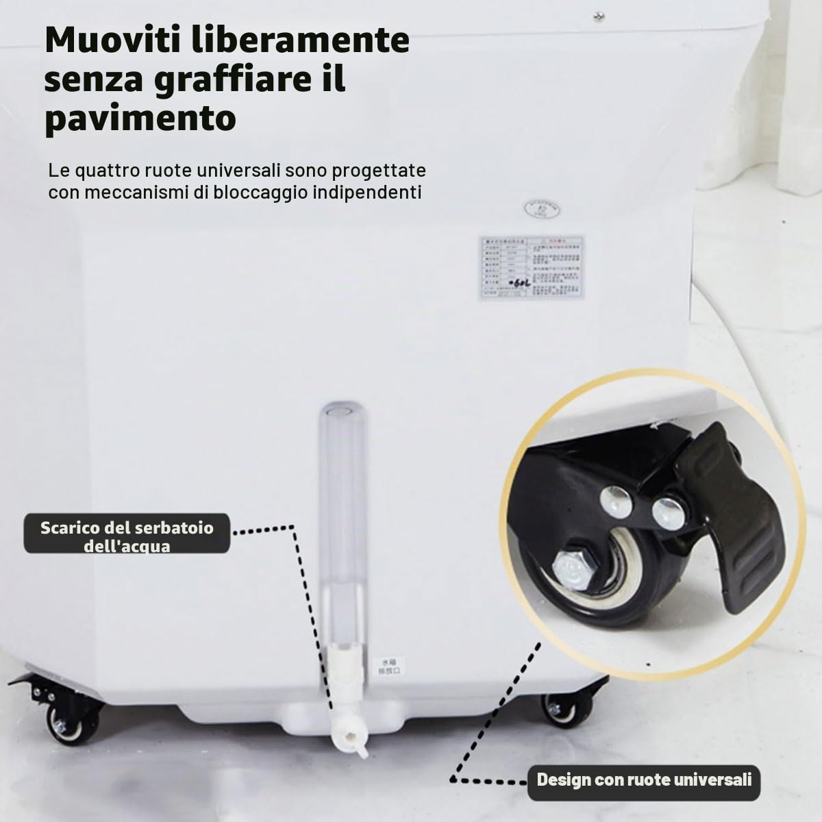 Head-spa dispositivo con cascata e massaggio idro-jet, vaschetta massaggiante professionale con cromoterapia a 7 colori, ideale per saloni, spa e casa (bianco)