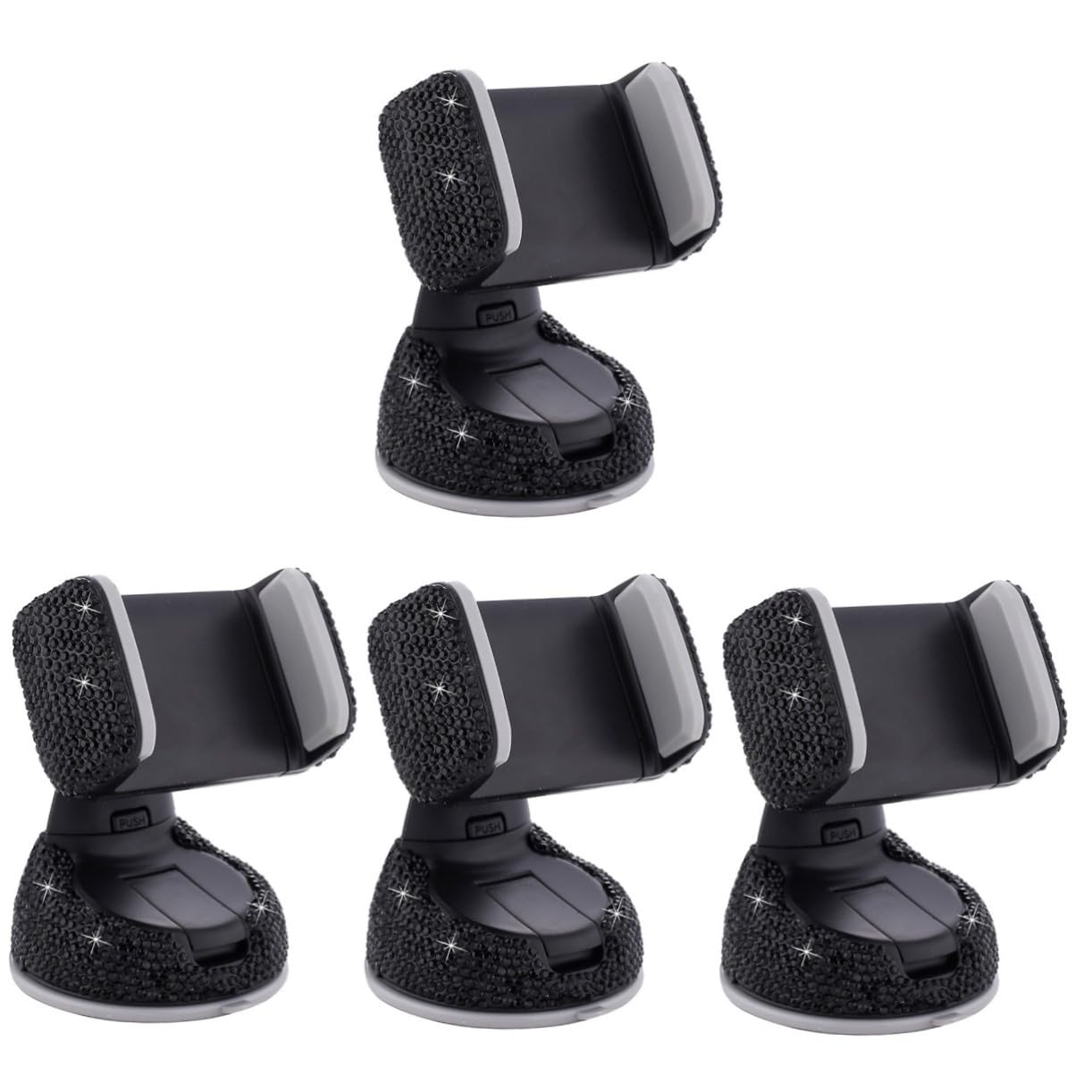 4 Piezas Soporte Móvil Coche con Brillo Ajustable y Estable Accesorio para Rejilla Compatible con Varios Teléfonos Instalación Fácil y para Mujeres Conductor