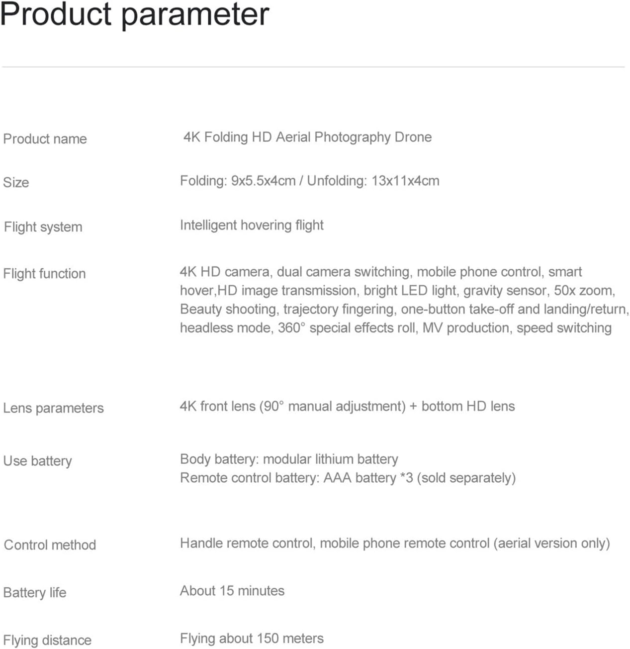 Drone Mini Rc Drone 4KHD Dual Camera WiFi Live Transmission Foldable Quadcopter RC Airplane Drone Toy One Key Take Off/Landing (Color : 4K hd Black Size : 1)