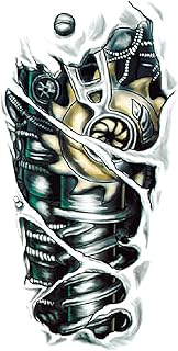 ملصق تاتو مؤقت كبير لكامل الذراع، تاتو مزيف للرجال والنساء