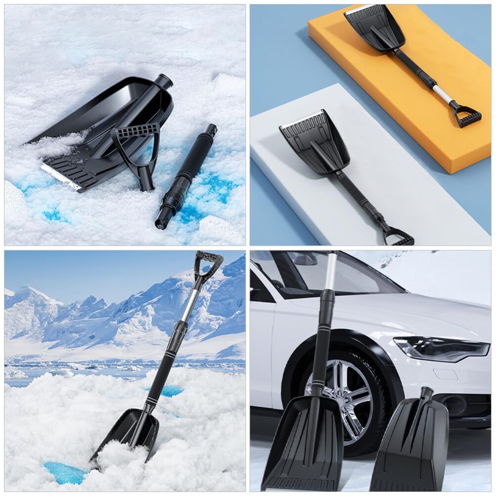 BESPORTBLE Snow Shovel Retractable Ice Shovel Portable Utility Shovel with Handle for Car Snowmobiles Driveway Fireplace Stove Garden Camping and Mud