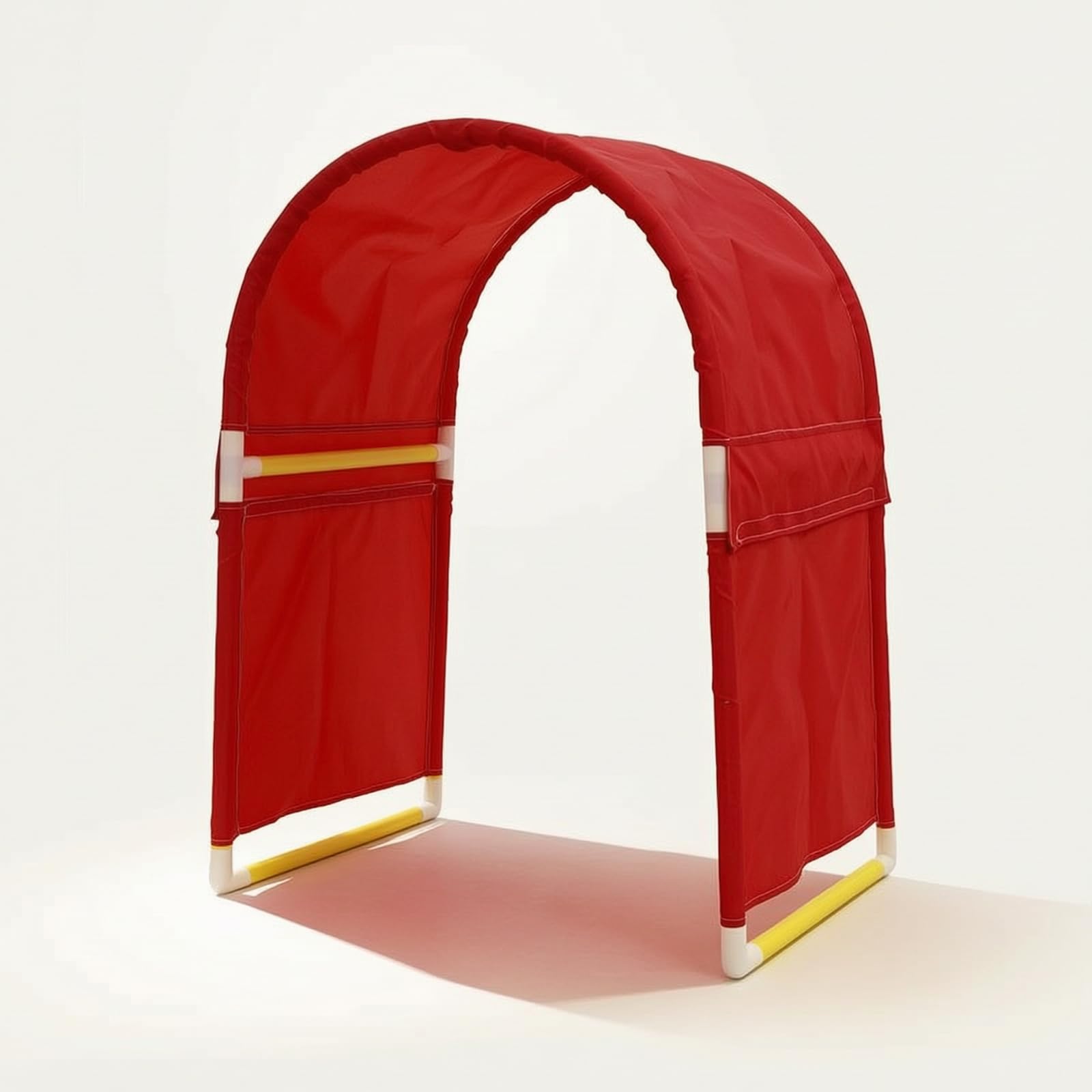 kowaku Tunnel Arco con Copertura in Tessuto Autoportante Tunnel con Struttura in PVC da Interno Giocattolo per Bambini, Casa, Rosso