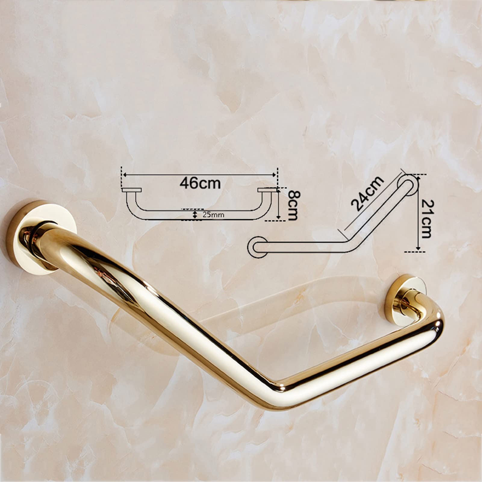 Maniglione di Supporto per Doccia in Acciaio Inox per Bagno, corrimano di Sicurezza per l'equilibrio - Adatto a Persone con disabilità, Anziani, infortunati, Anziani.