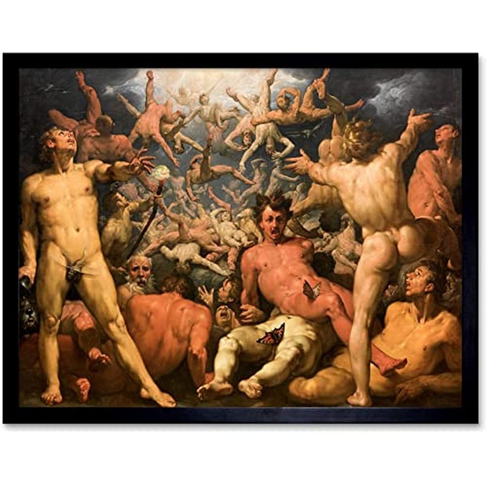Van Haarlem Fall Titans Titanomachia Greek Myth Painting Unframed Wall Art Print Poster Home Decor Premium