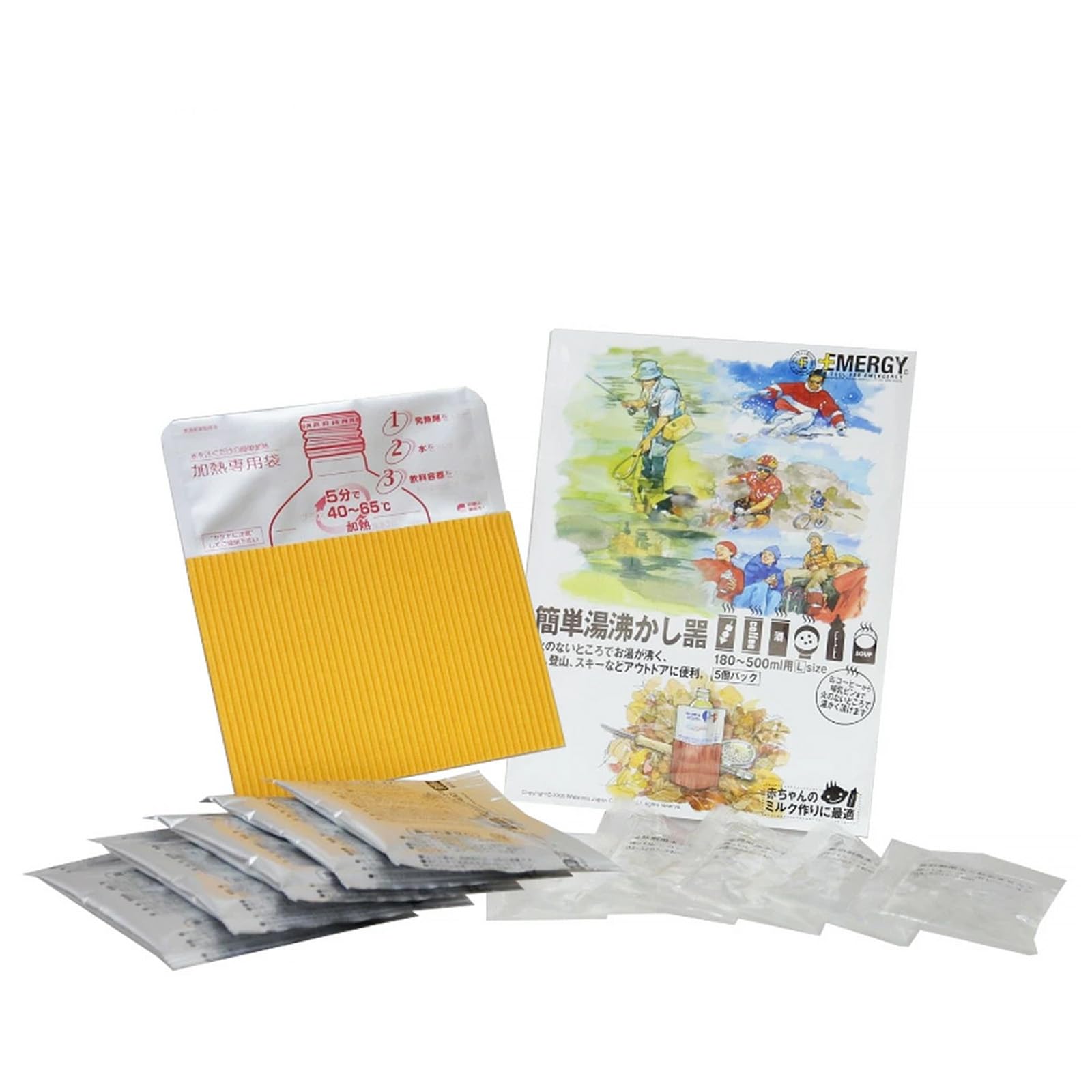 Amazon.co.jp: 火や電気を使わない 簡単湯沸かし器 5回分 水を入れる