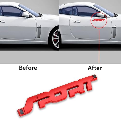 Miniatura 4 de iTobest Paquete de 2 calcomanías deportivas de metal para automóvil, 3D de alta calidad para guardabarros laterales de automóvil, emblema de