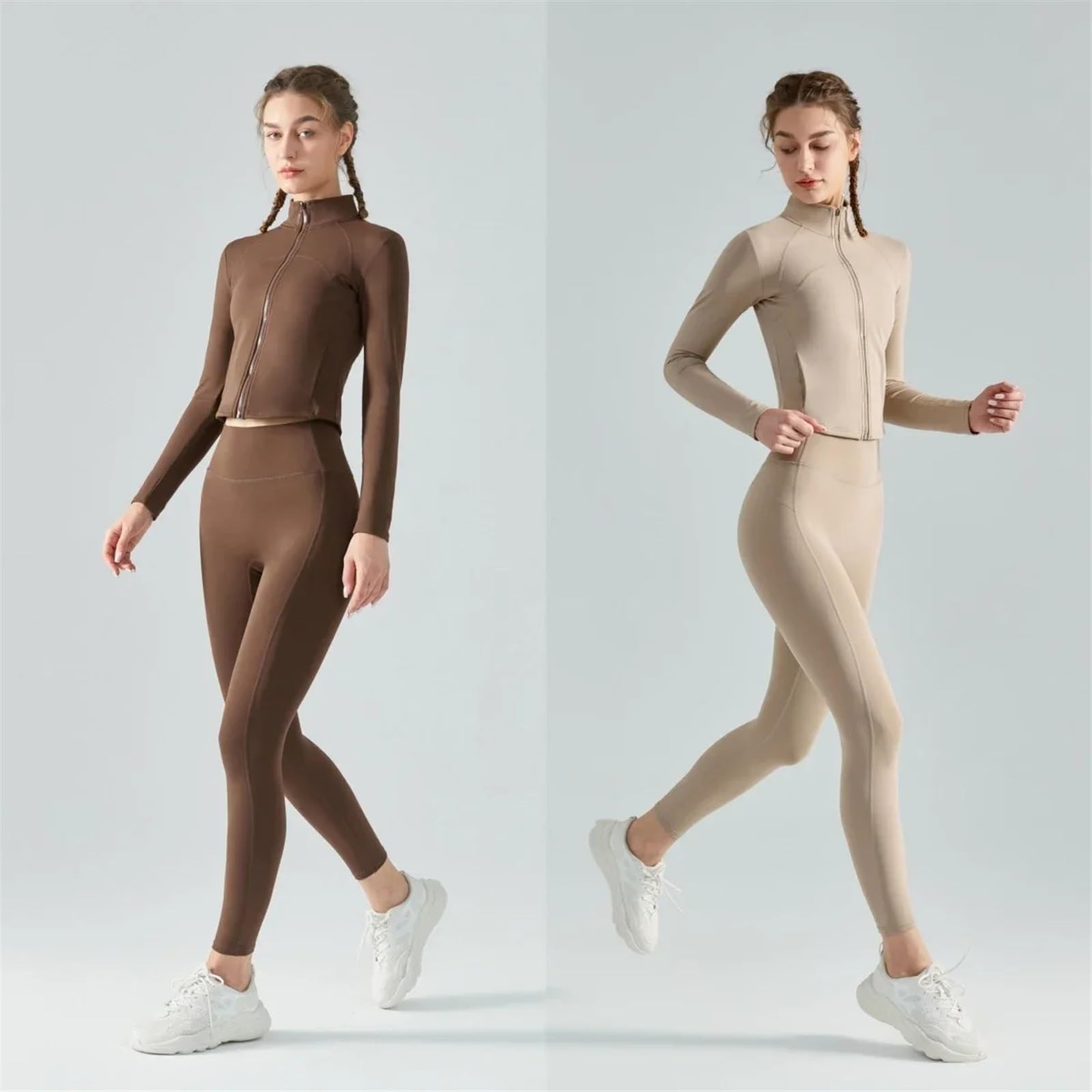 Pantaloni da yoga da donna Leggings caldi in pile autunno-inverno Leggings da palestra for allenamento a vita alta Collant fitness da donna Pantaloni invernali alla moda color pesca Leggings Yoga(Blac