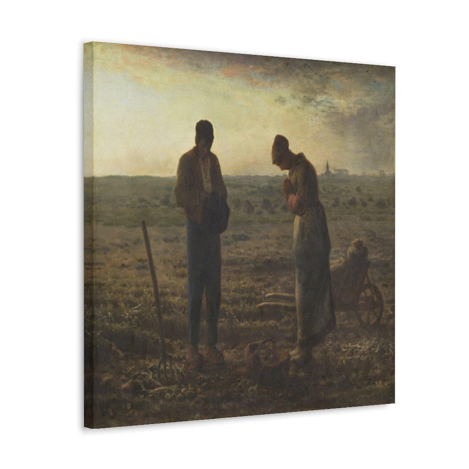 Jean Francois Millet Painter Works《The Angelus 》Printed Posters Artworks Picture Print Wall Art Painting Canvas Gift Decor Homes Decorative 16x16inch(40x40cm)