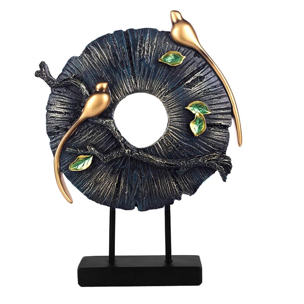 Gal Samuume Branches Round Indoor Living Room At Home Ornaments Resin Gifts Size 36 * 9 * 41cm (Color : Blue)