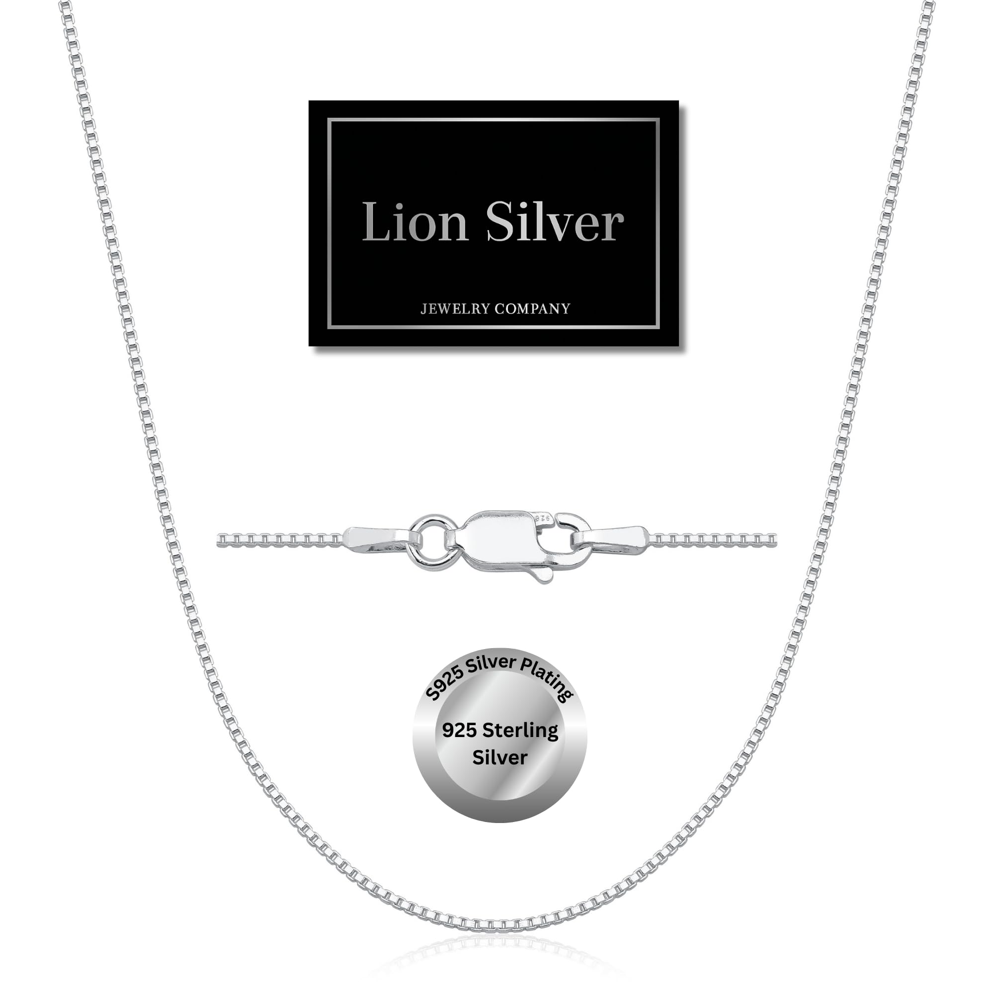 925 Sterling Silver & 14K Gold over Silver 1.0mm and 0.8mm Box Chain Necklace Strong Necklace for Women Available in 7 Lenghts