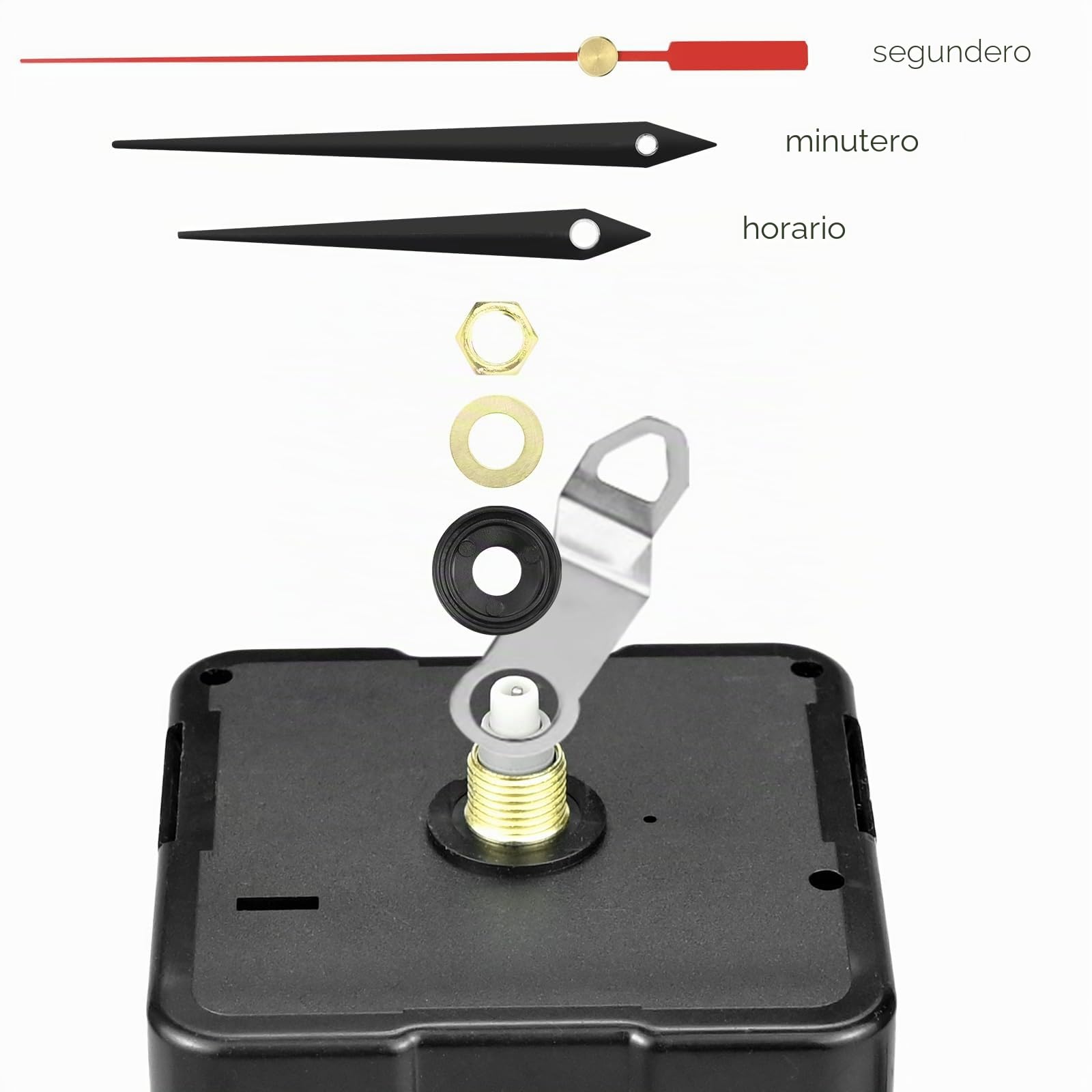 7 Piezas Mecanismo Reloj de Pared, Mecanismos de Movimiento con 7 Diferentes Pares de Manecillas, Cuarzo Silencioso Movimiento de Reloj para DIY Reparación de Reloj Reemplazo de Piezas