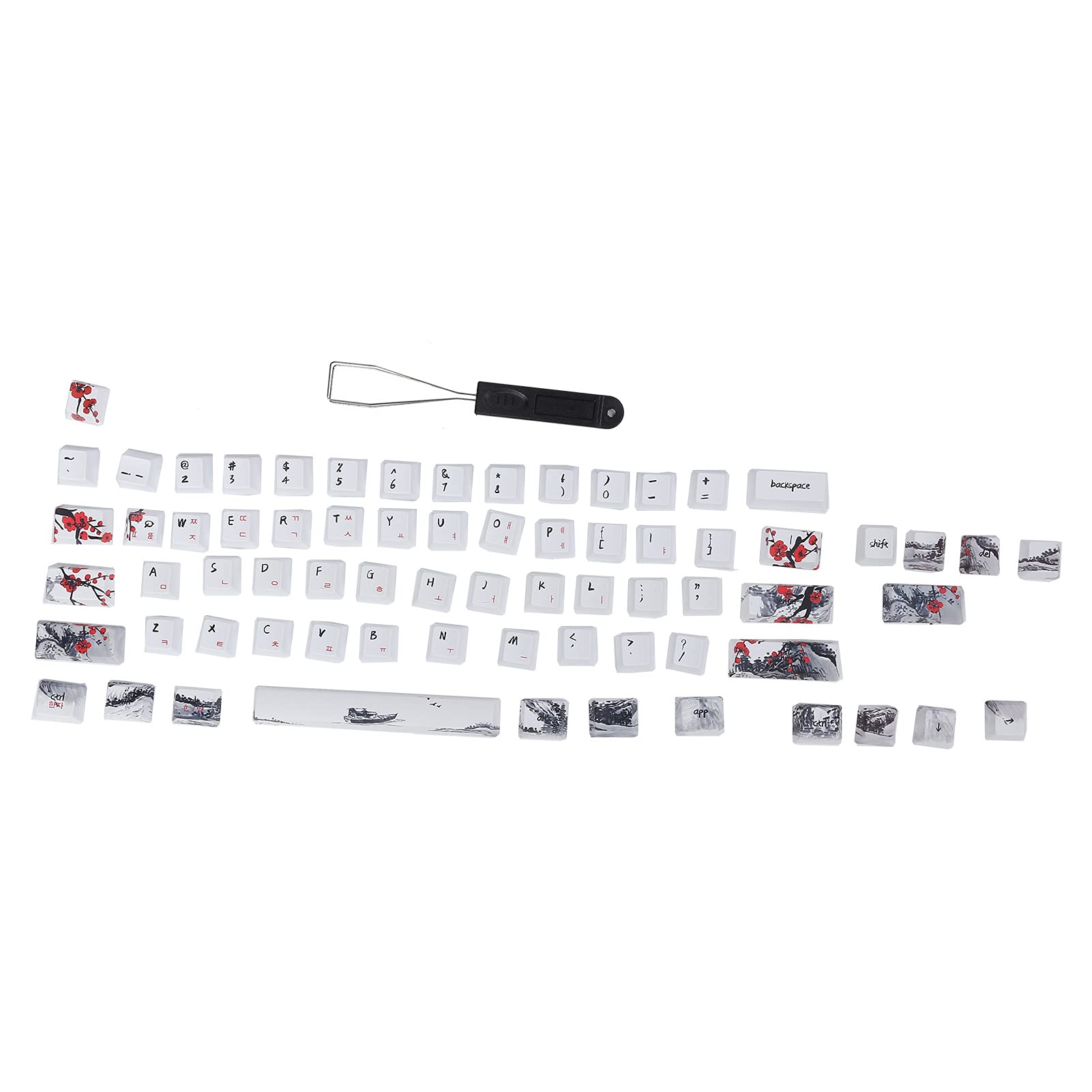 PBT Keycaps, 71 Pack Doorschijnende Custom Keycaps voor Mechanische en Optische Compatibel met