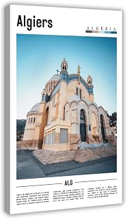 Algeria Algiers Travel Landscape Colorful Poster Canvas Poster Wall Art Decor Print Picture Paintings for Living Room Bedroom Decoration Frame-style12x18inch(30x45cm)
