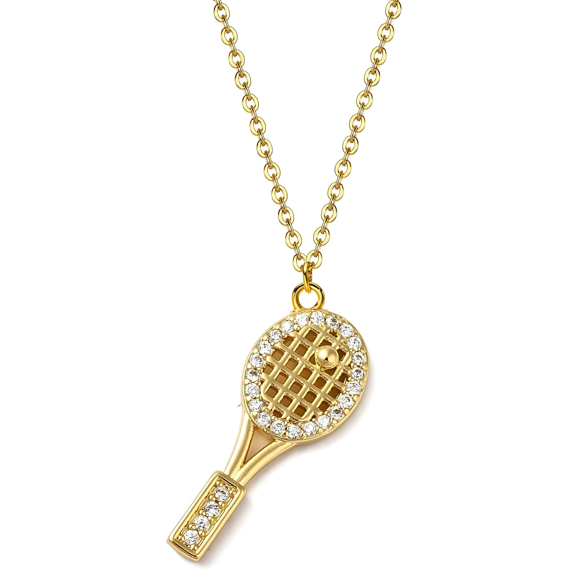 18K Real Gold Plated 'The Pretty Rally' Small Tennis Racket Pendant Necklace with Chain for Women & Girls | Sports Lover Jewellery Gift for Birthday, Anniversary, Friendship, Special Occasions (NK1477) 1 Pc-image-39
