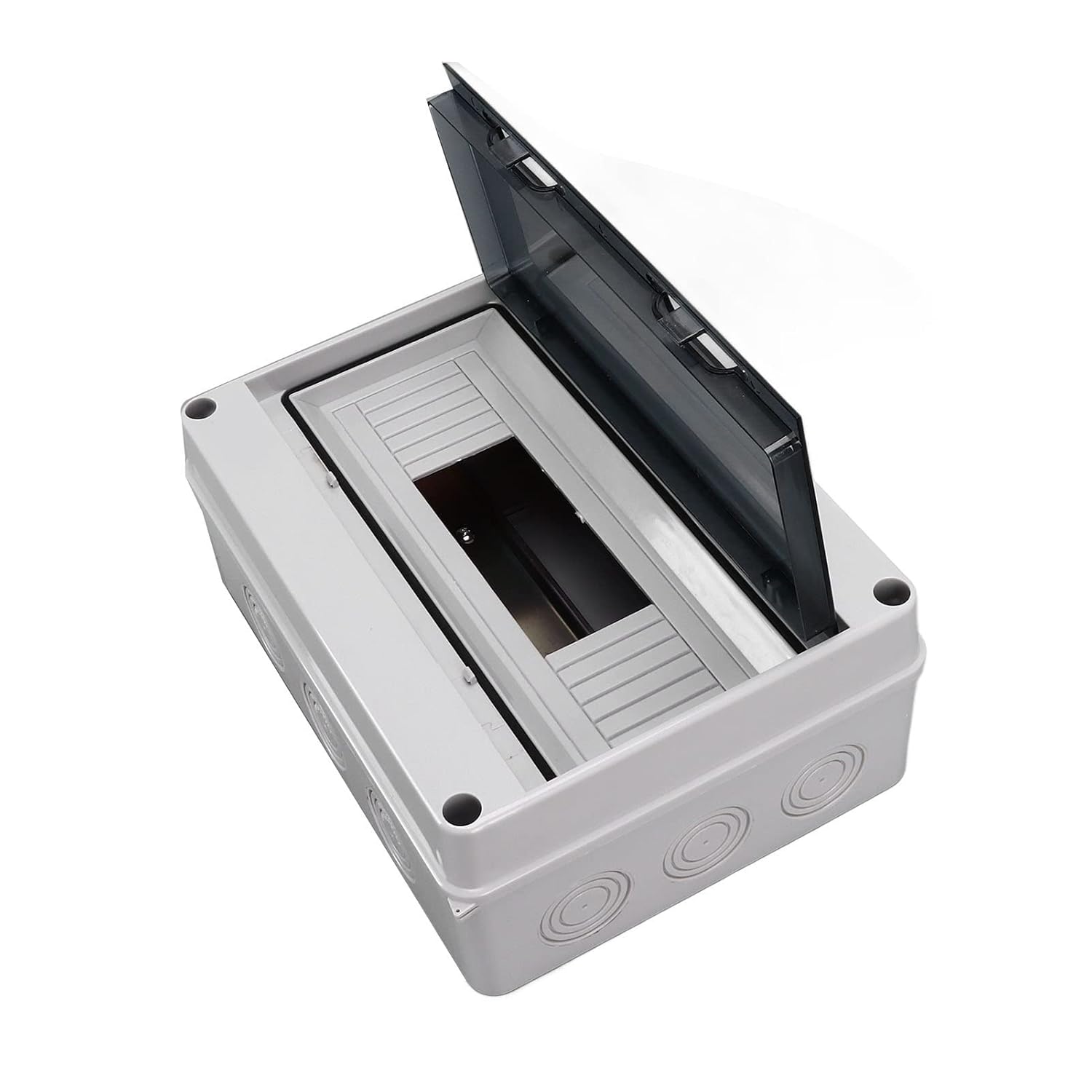 IP65 ABS Distribution Protection Box,12 Way Waterproof Circuit Breaker Distribution Box 12 DIN Rail Outdoor Distribution Junction Box for Indoor Outdoor Wall Circuit Breake(255 x 200 x 110mm)