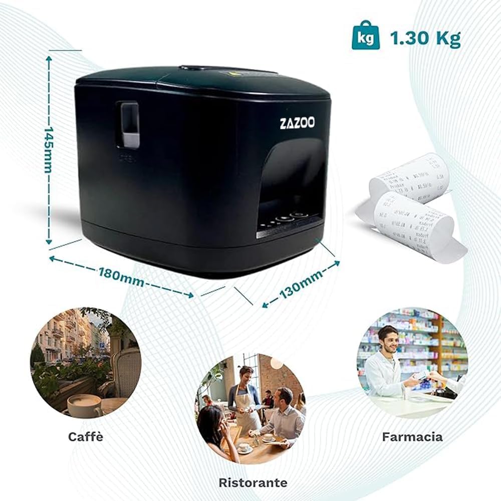 Geon Stampante Termica 80mm - Stampa Scontrini - Stampante Senza Inchiostro - Taglio Automatico Completo e Parziale - Connessione USB e Wi-Fi - Velocità 250 mm/s - Compatibile con Windows