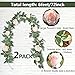 2pcs Elegant 13ft Artificial Eucalyptus & Rose Wreaths - Lush Greenery with White Roses, Perfect for Wedding Table Backdrops, Party & Home Decor - Versatile for All Seasons (White)
