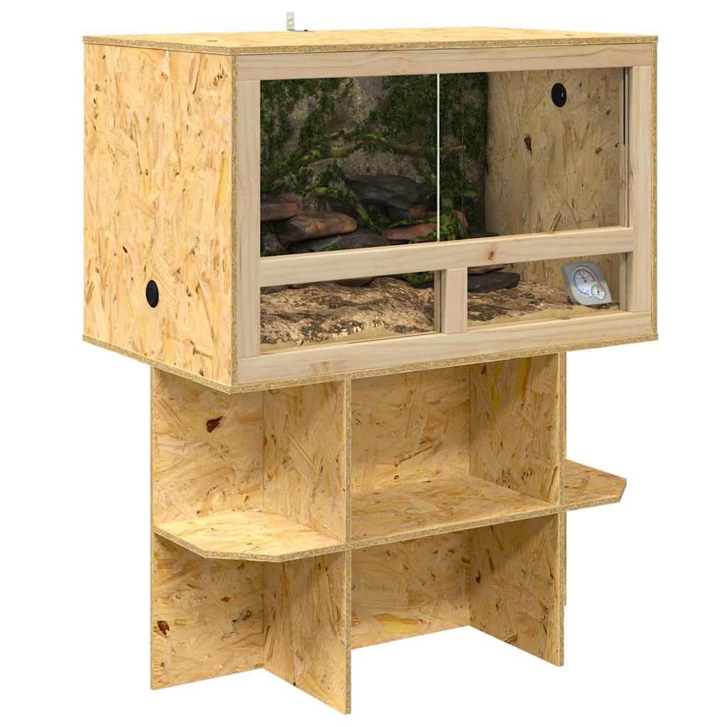 Base de terrario marrón OSB 80 x 50 x 50 cm, base independiente para reptiles barbudo, serpiente, gecko, camaleón, con marco de madera resistente, mate, ideal para vivario, paludarium