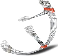 Vista 11 de YOTO Líderes de pesca, aparejo de aparejos de acero inoxidable con señuelo de aparejos giratorios a presión, líder de alambre de agua salada, líder