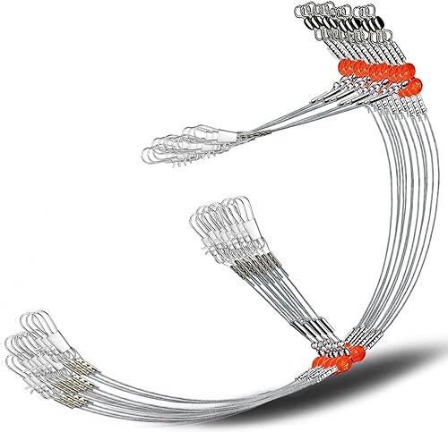 Miniatura 11 de YOTO Líderes de pesca, aparejo de aparejos de acero inoxidable con señuelo de aparejos giratorios a presión, líder de alambre de agua salada, líder