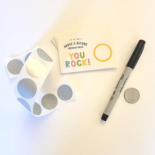 Miniatura 6 de Above & Beyond Tarjetas de recompensa para niños (paquete de 20) tarjetas para raspar con calcomanías para rascar, recompensas para motivar a tus