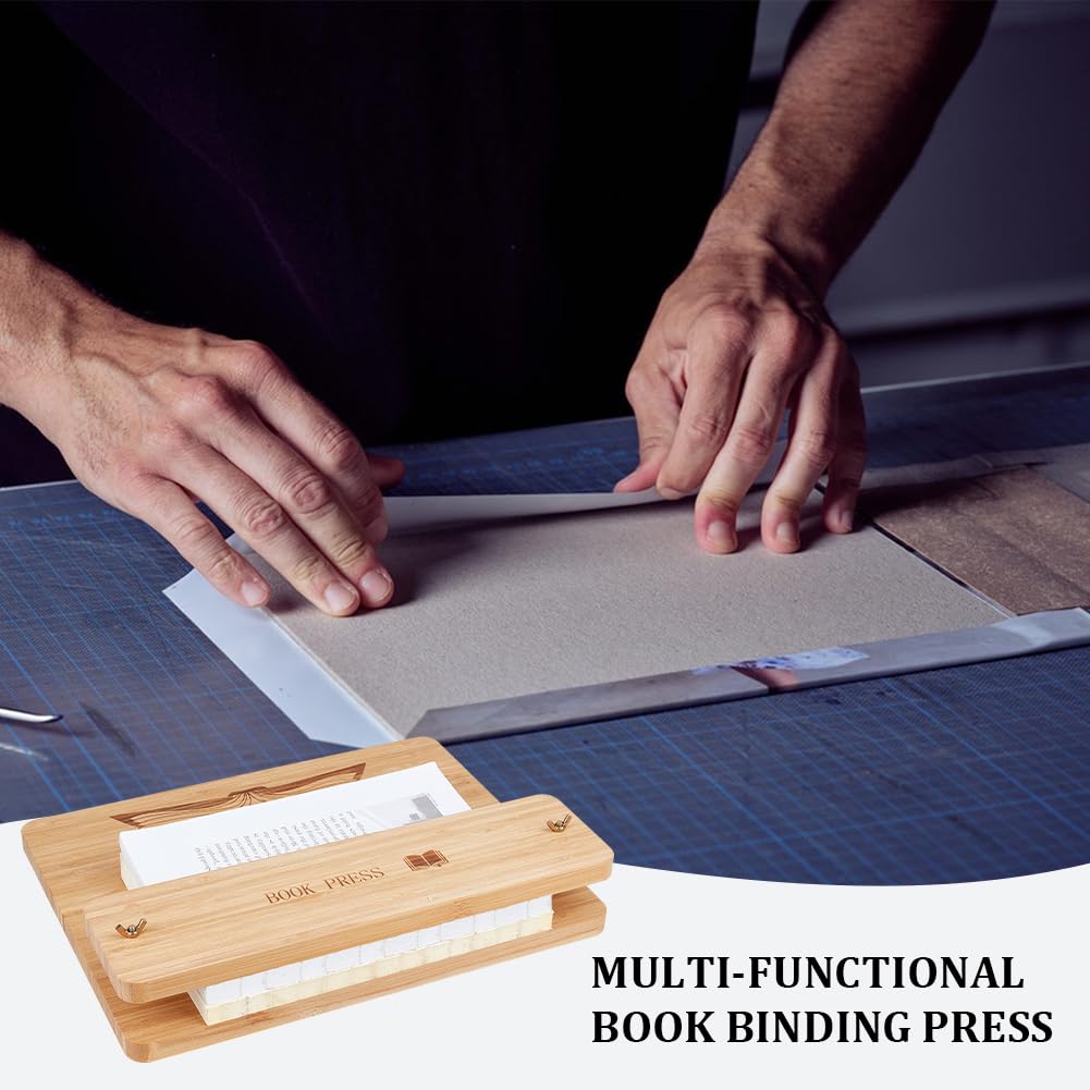 OLYCRAFT 1 set/6 pezzi Kit di Strumenti per Rilegatura Kit di Presse per Rilegatura In Legno Kit di Strumenti per Rilegatura Fatti A Mano Kit di Rilegatura con Dado In Legno per Carta Fai