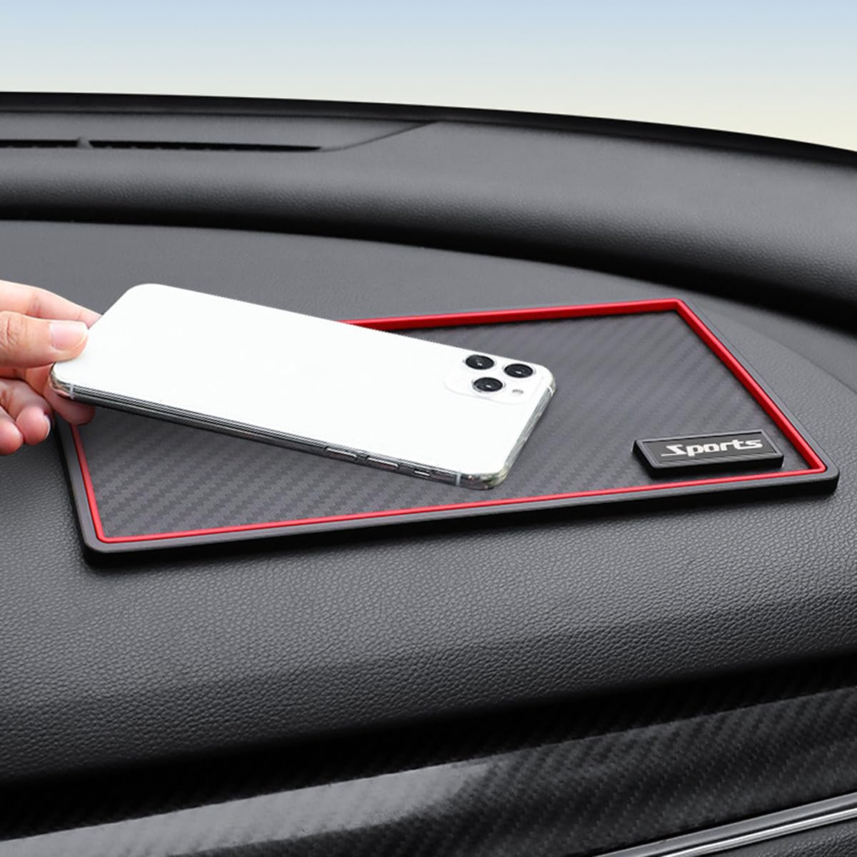Tappetino Antiscivolo Universale Per Auto, Silicone Nero, Per Cruscotto, Cellulare, Chiavi, Occhiali, GPS, Riutilizzabile - 4