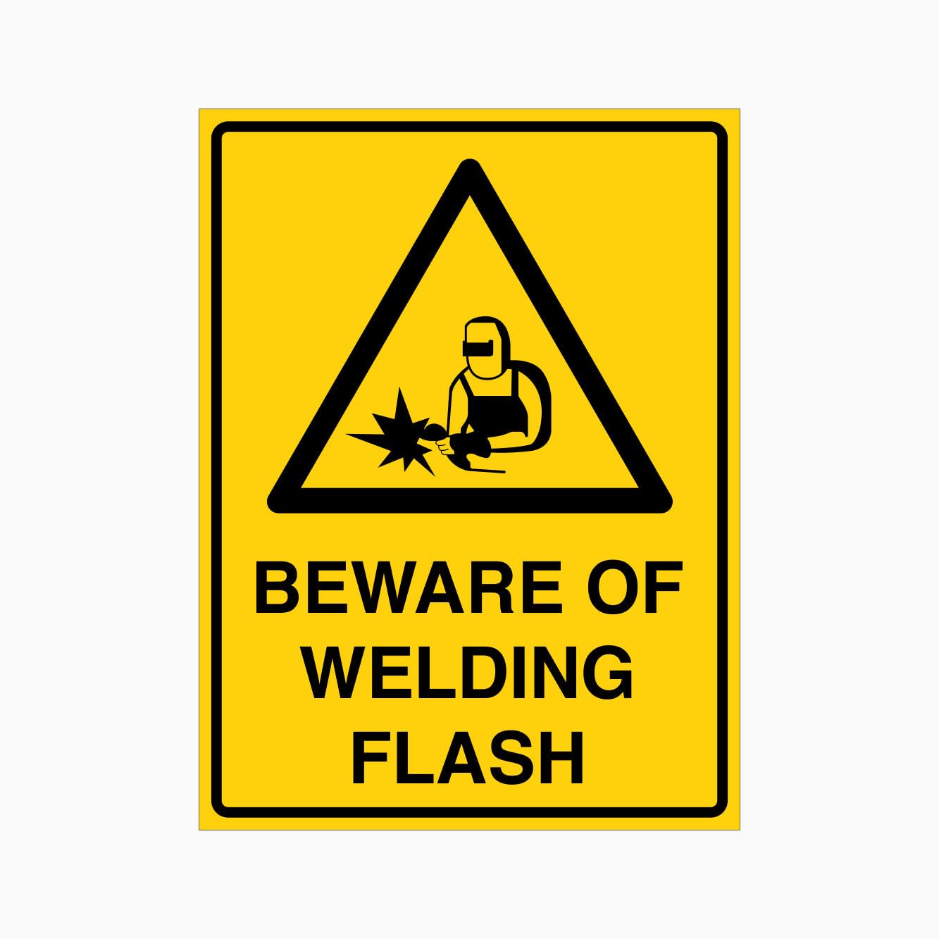BEWARE OF WELDING FLASH Sign Workplace Metal Tin Sign 8 x 12 inch for Industrial & Commercial Series