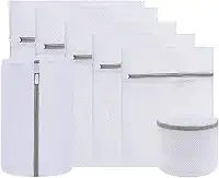 Kit 7 Sacos para Lavar Roupas Delicadas em Malha Protetora – Diferentes Tamanhos, Organizam e Preservam Peças
