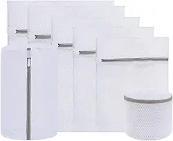Kit 7 Sacos para Lavar Roupas Delicadas em Malha Protetora – Diferentes Tamanhos, Organizam e Preservam Peças