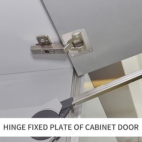 Miniatura 4 de 8 Pcs Cabinet Hinge Repair Plates Kits, Kitchen Cupboard Door Hinge Repair Plates, Stainless Steel Hinge Repair Fixing Bracket Plate Kit with
