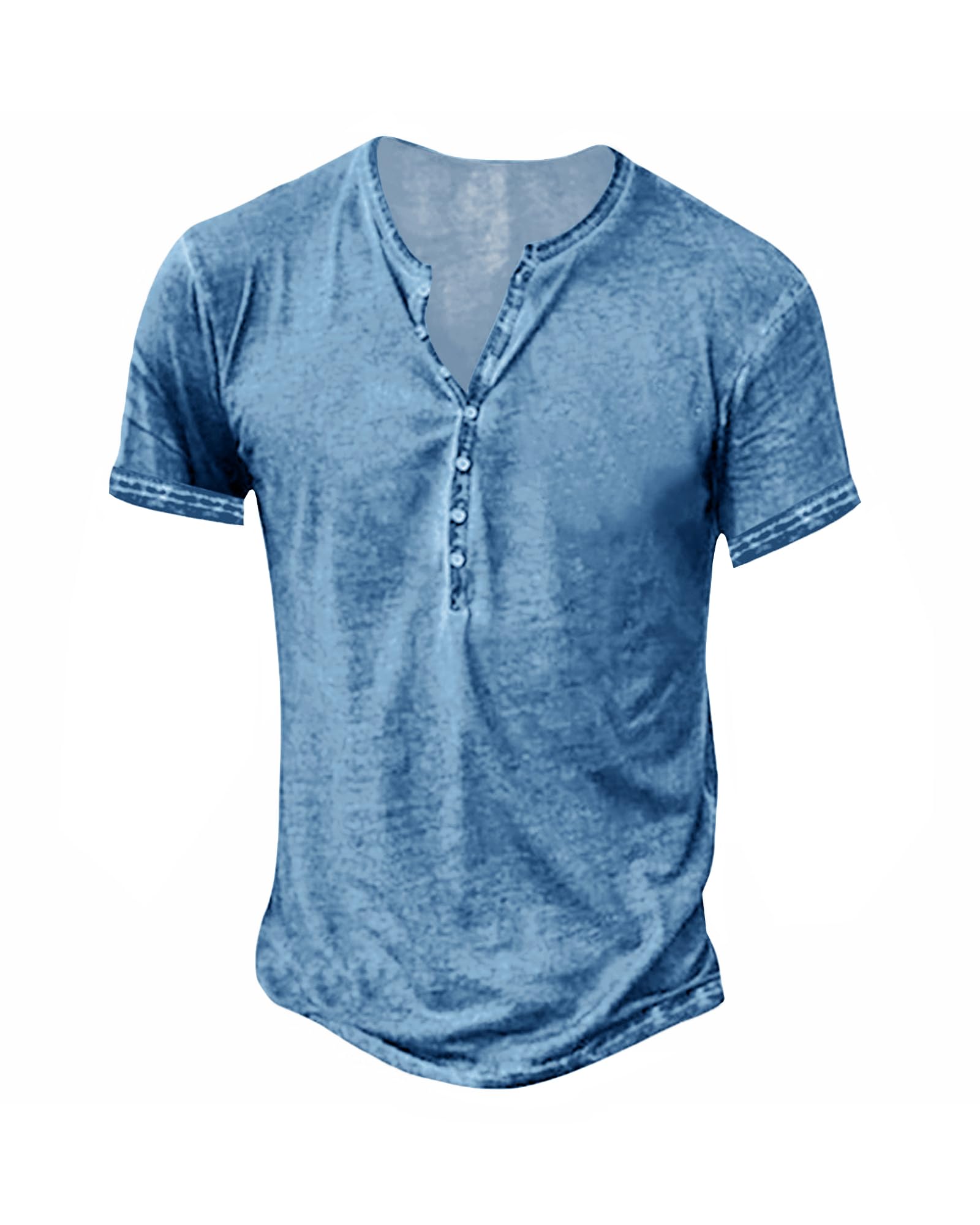 GVAYAR Mens Distressed Henley Shirts Vintage Long Sleeve Shirts Casual Button Down V Neck T Shirts for Men