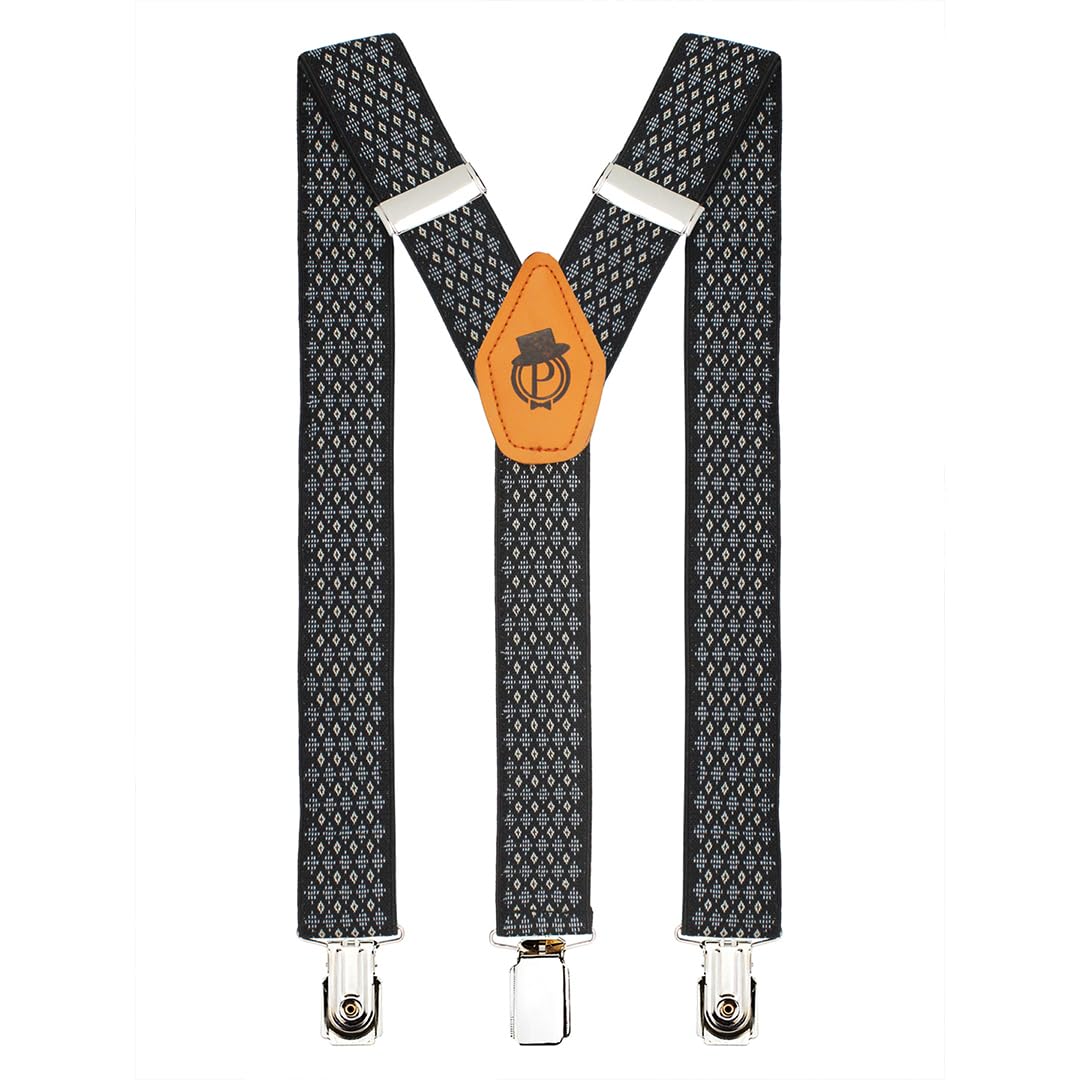 Picture Perfect 3.5cm Strap Width Elastic Suspenders for Men