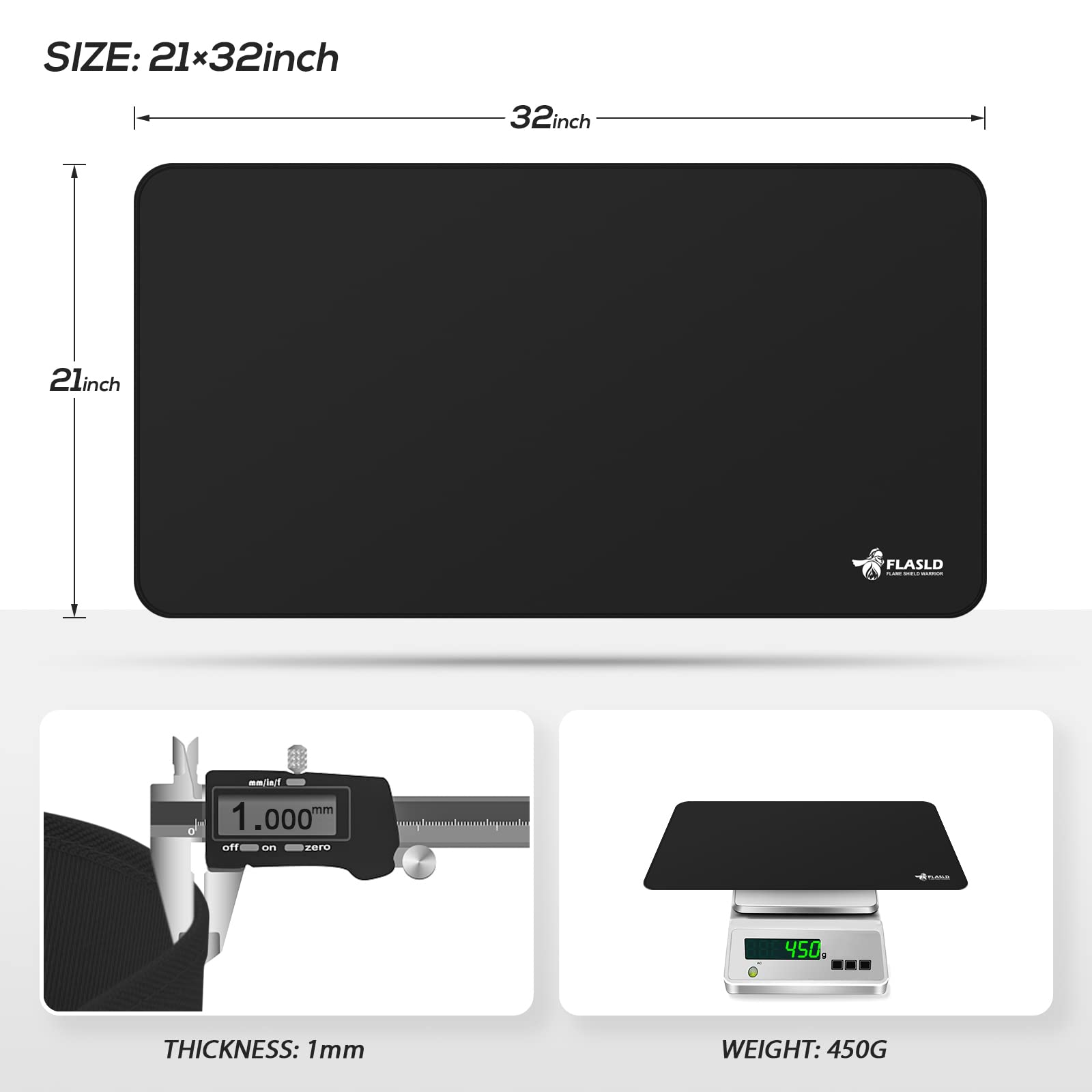 FLASLD Stove Top Covers - Glass Top Stove, Ceramic Cooktop Protector, Full Covers for Electric Stovetop, Black-21×32 inch