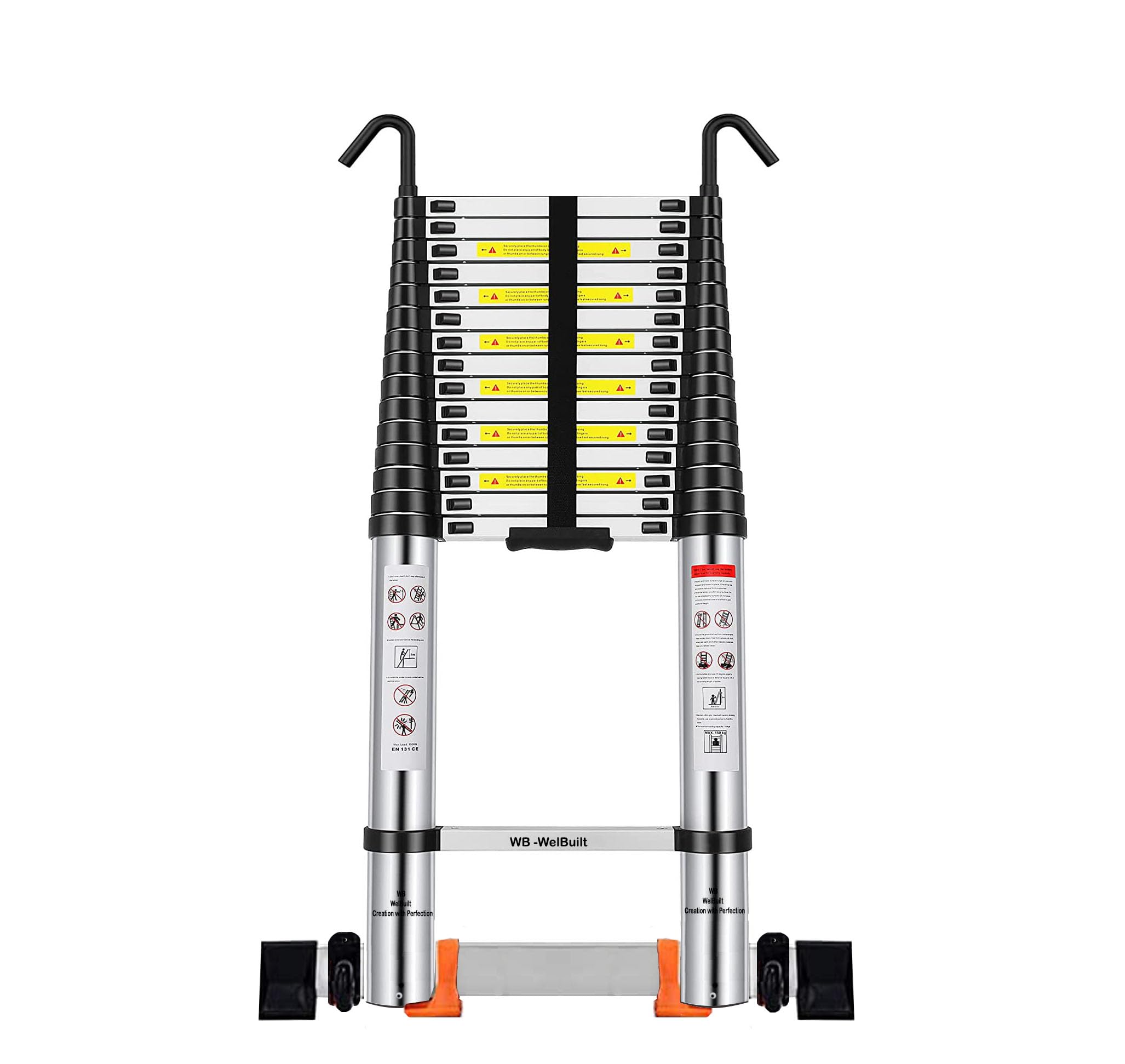 WB WELBUILT - CREATION WITH PERFECTION Aluminium Telescopic Ladder | 2-Year Warranty | En131 Certified Foldable Multipurpose Step Ladder for Home & Outdoor Use (20.5 Feet) (B0BRV1DMGB) Amazon Price History, Amazon Price Tracker