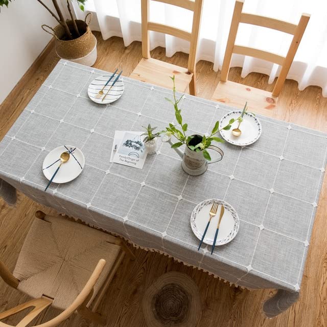 Nappe en lin NATOU rectangulaire de qualité supérieure pour table décorative