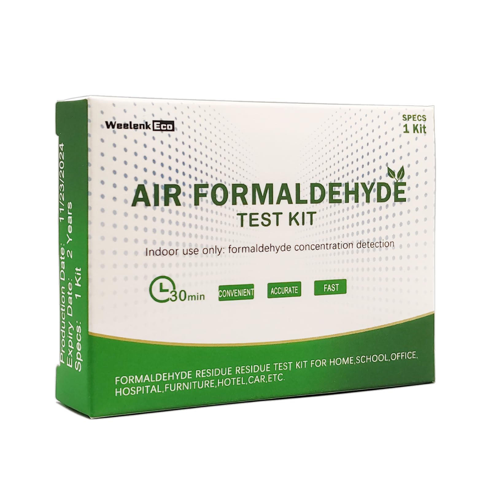 Luftformaldehyd (HCHO) DIY-Test-Set – Finden Sie heraus, wie viel Formaldehyd sich in der Luft um Sie herum befindet, geeignet für die Erkennung von Formaldehydgehalt in der Luft verschiedener