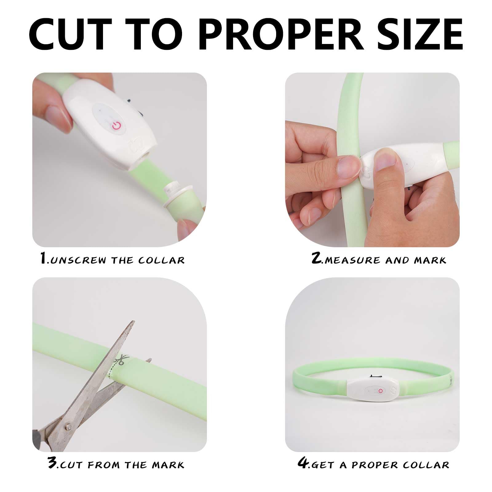 LED Hundehalsband Wiederaufladbar - 7 Farben, 9 Modi, Wasserfest