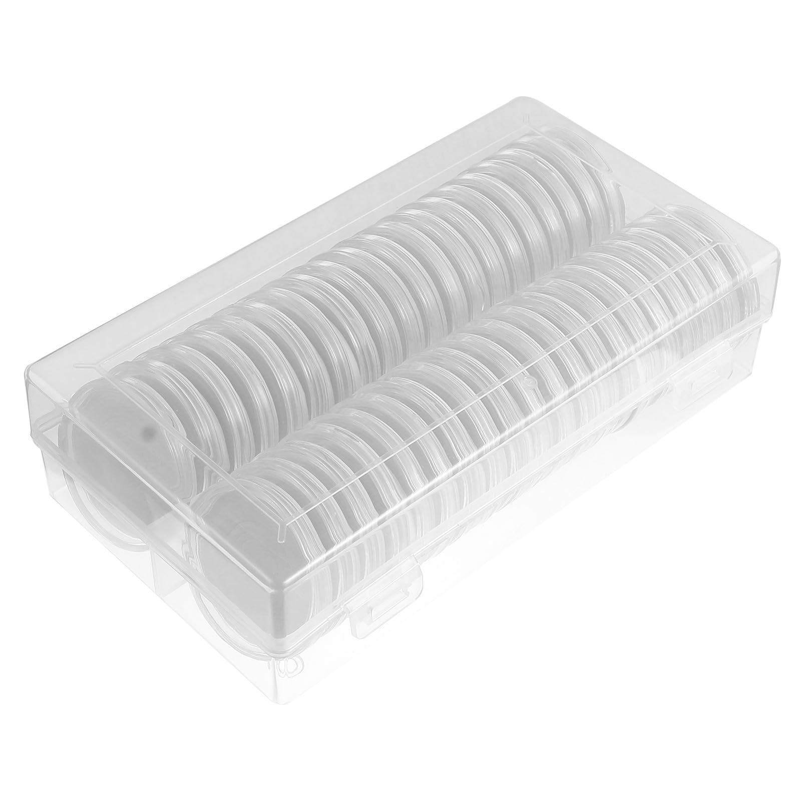Cápsulas de plástico para 40 monedas transparentes con junta protectora ABOOFAN 8