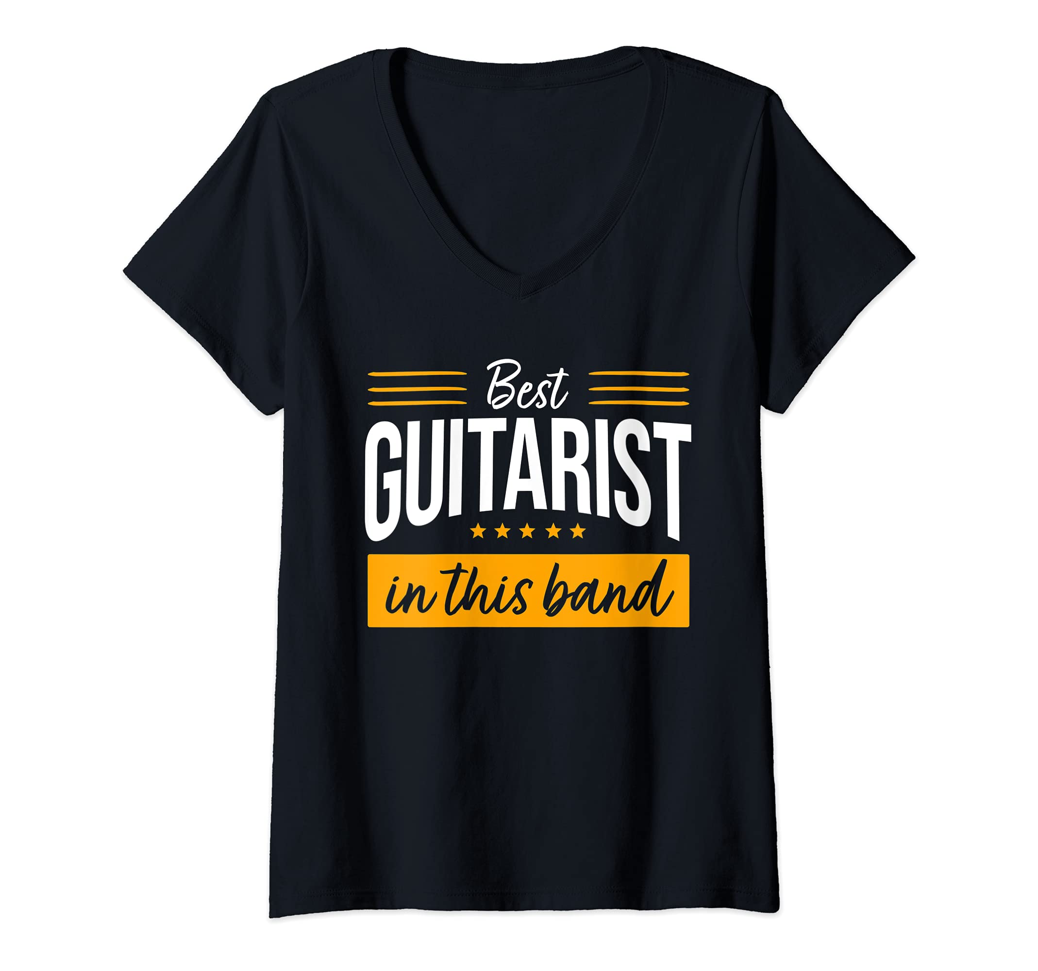 Womens Best Guitar Player Saying Guitarist I Bandmate Guitar V-Neck T-Shirt, Black