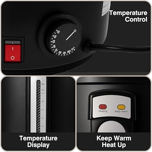 Miniatura 3 de Urna de café comercial, dispensador de bebidas calientes de acero inoxidable de 110 tazas de 16 L, urna eléctrica de agua caliente para bodas,