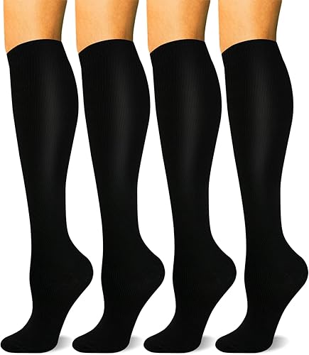 HLTPRO - Calcetines de compresión para mujeres u hombres, 6 pares de calcetines de compresión de 20 a 30 mmHg para médicos o enfermeros o para correr