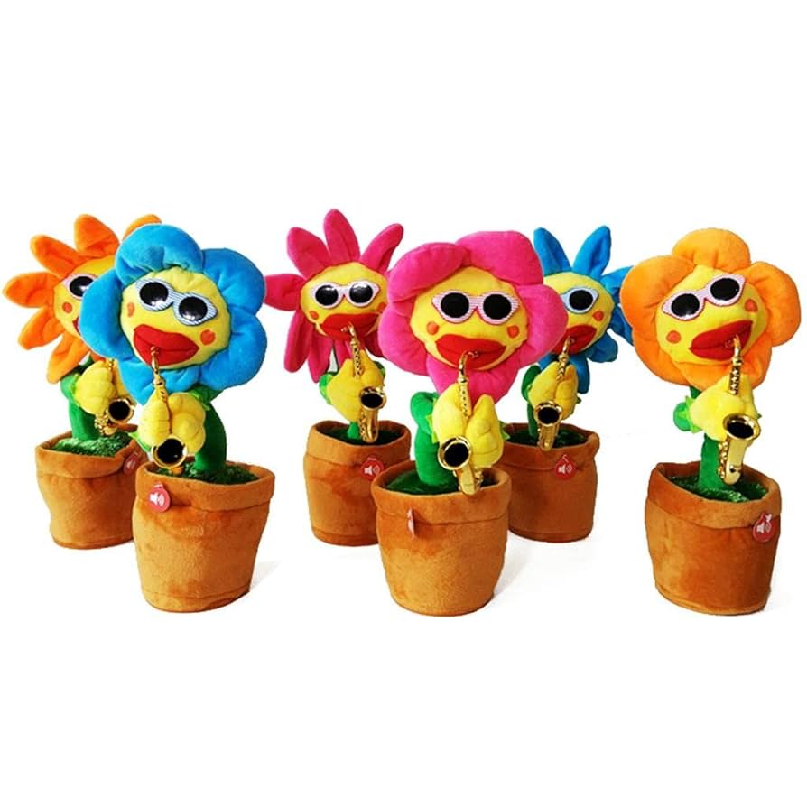 Dancing Electronic Singing Toy Flower Bobble, Orange leaves