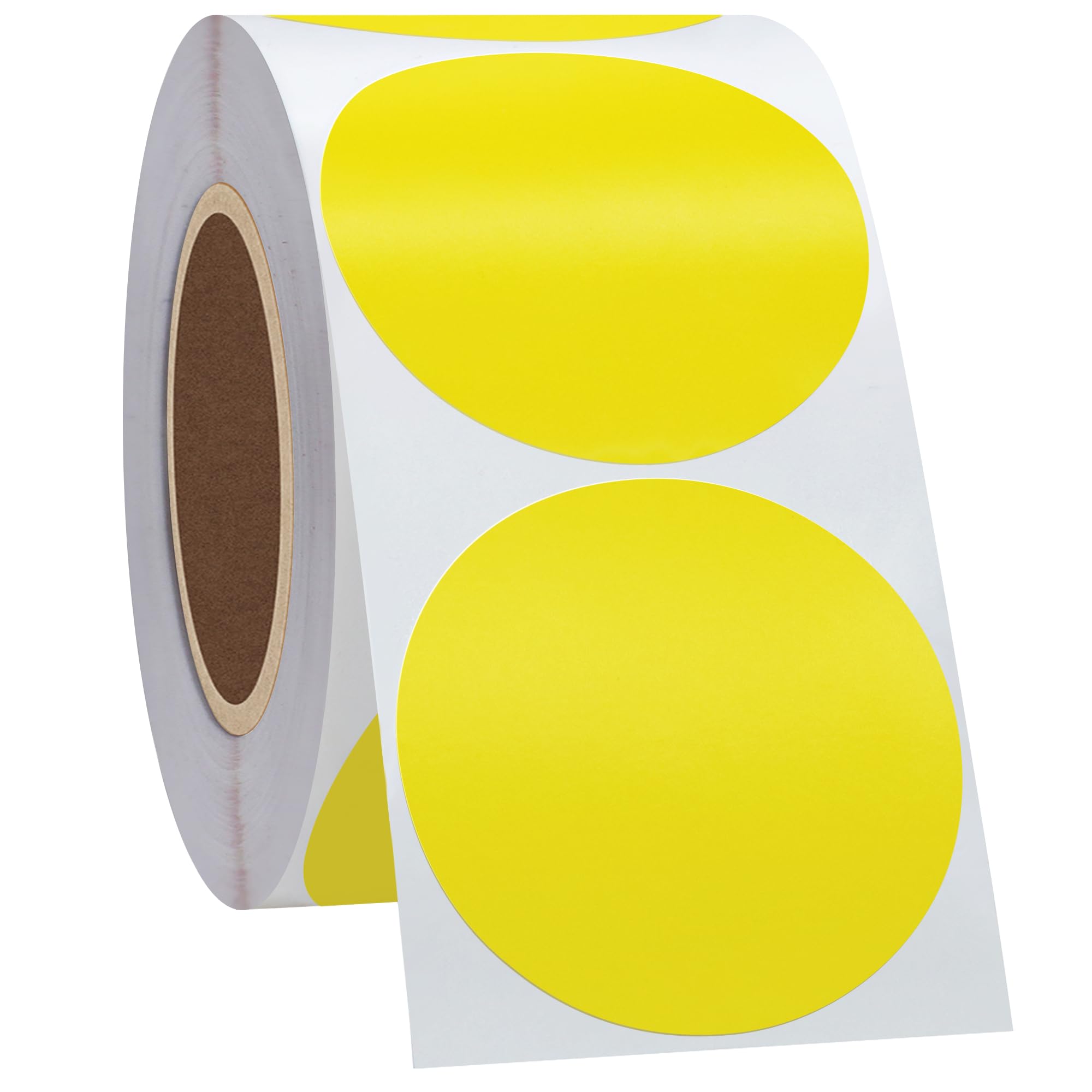 Hycodest Thermal Label Sticker 2" Circle Sticker Direct Thermal Labels Self-Adhesive Thermal Paper Roll 750 pcs, Yellow