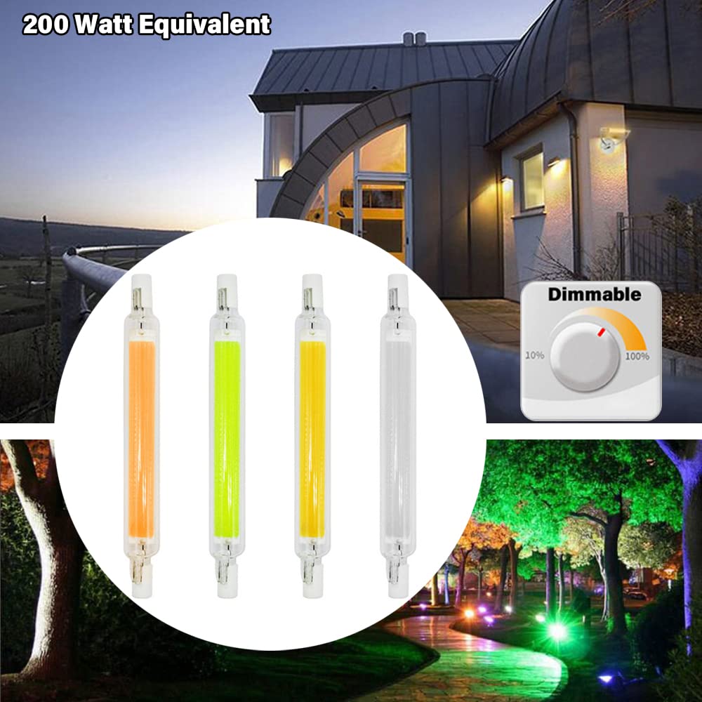 Żarówka Led TPMAFF R7s Odpowiednik 118mm 200W, 20W Podwójna podstawa J118 Reflektory R7S Żarówka, 2000LM Ściemniane Wpuszczane Wielokolorowe Żarówki COB (4-Pack)